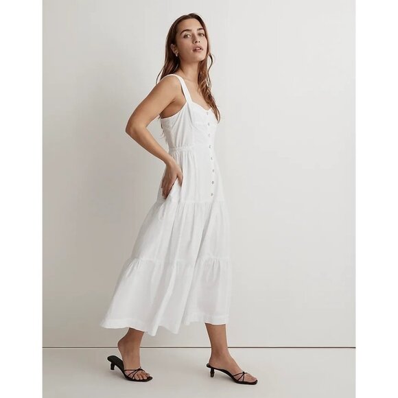 Madewell Dresses & Skirts - Madewell Button-Front Tiered Midi Dress Item NK427, Size 6